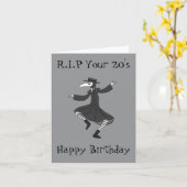 中世おもしろいの疫病の死の友人30歳の誕生日 カード (黄色い花)