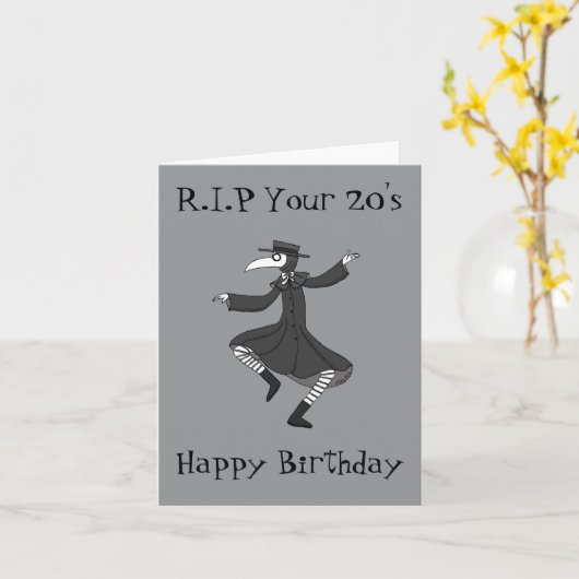 中世おもしろいの疫病の死の友人30歳の誕生日 カード (黄色い花)