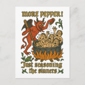 中世おもしろいミーム悪魔マンガハロウィーン ポストカード (正面)