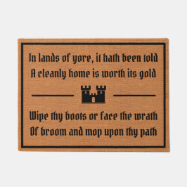 中世おもしろいユーモア素朴ブラウンミニマリスト ドアマット