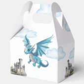中世かわいい青いドラゴンベビーシャワーカスタマイズ フェイバーボックス (裏面)