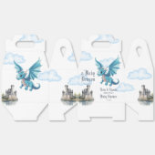 中世かわいい青いドラゴンベビーシャワーカスタマイズ フェイバーボックス (見開き)