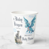 中世のかわいいベビードラゴンベビーシャワーモノグラムの 紙コップ (正面)
