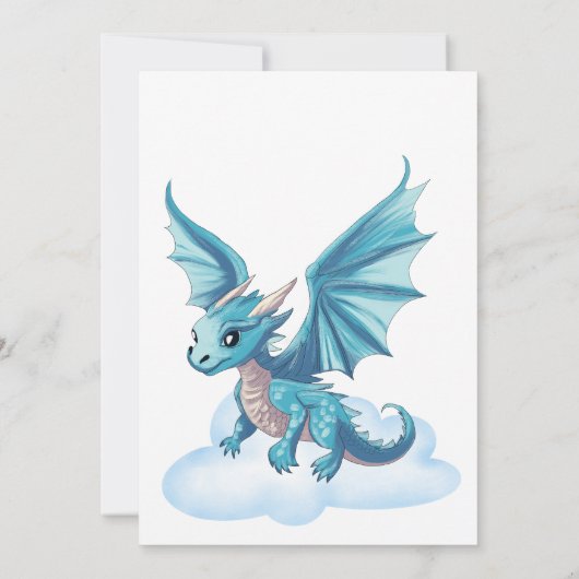 中世のかわいいベビードラゴンベビーシャワー 招待状 (裏面)