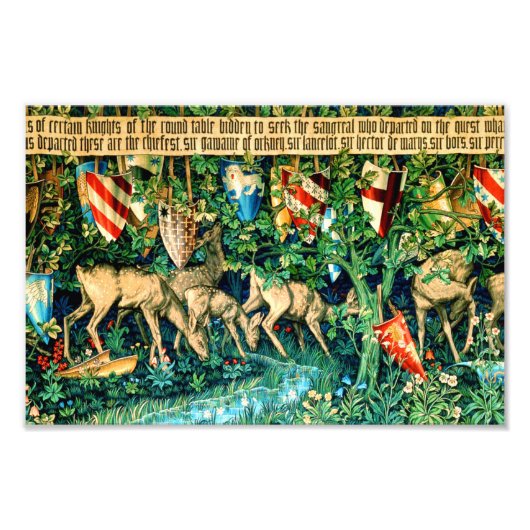 中世のアーサー・ウィリアム・モリス王 フォトプリント            (正面)