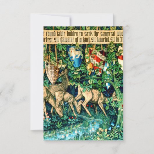 中世のアーサー・ウィリアム・モリス王 出欠カード (正面)