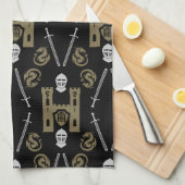 中世のイギリス騎士ドラゴン キッチンタオル (四つ折り)