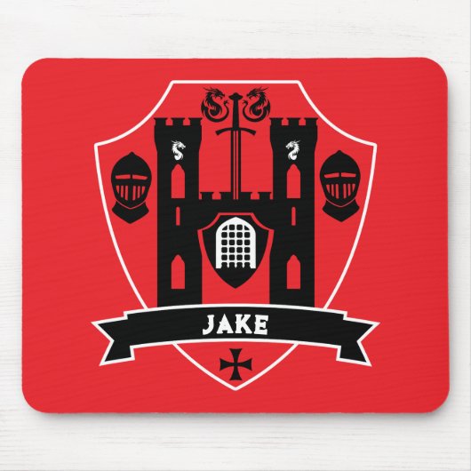 中世のイギリス騎士ドラゴン マウスパッド (正面)