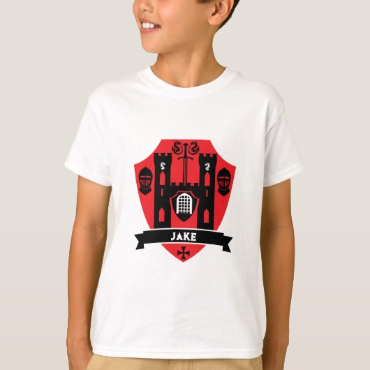 中世のイギリス騎士ドラゴン Tシャツ (正面)