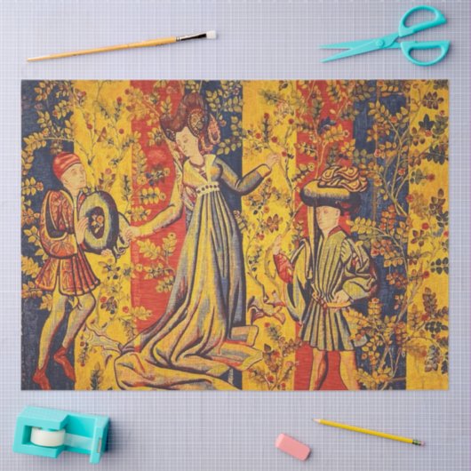 中世のイタリアン中国産の赤い青色の切り離し 薄葉紙 (クラフト)