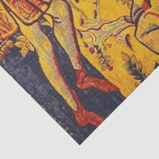 中世のイタリアン中国産の赤い青色の切り離し 薄葉紙 (詳細)