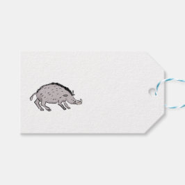 中世のイノシシとミルフルーアギフトラベル ギフトタグ