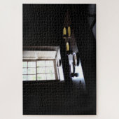 中世のウィンドウキッチンテーブルBlackTones ジグソーパズル (縦)