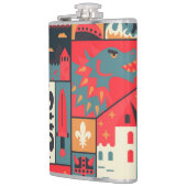 中世のエレガンス：シームレスパターンデザイン フラスク (左)