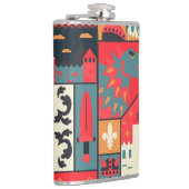 中世のエレガンス：シームレスパターンデザイン フラスク (右)