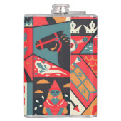 中世のエレガンス：シームレスパターンデザイン フラスク (裏面)