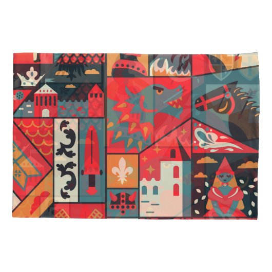 中世のエレガンス:シームレスパターンデザイン 枕カバー (裏面)