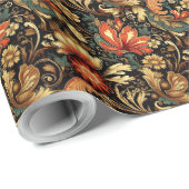 中世のエレガントフローラヴィンテージ ラッピングペーパー (ロールコーナー)