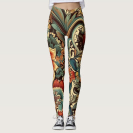 中世のエレガントフローラヴィンテージ レギンス