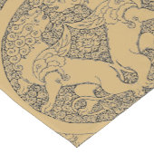 中世のオリエンタルグリフィンとライオンズパターン ショートテーブルランナー (コーナー)