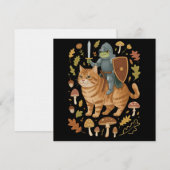 中世のカエルとオレンジ色の猫 ゴブリンコア 不思議なもの 招待状 (正面/裏面)