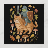 中世のカエルとオレンジ色の猫 ゴブリンコア 不思議なもの 招待状 (正面)