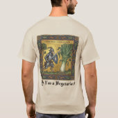 中世のカオス: ヤギがリーキを襲う Tシャツ (裏面)