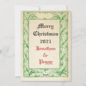 中世のキリストの降誕 マリーとイエス 神聖なボーダー ホリデー シーズンカード (裏面)