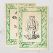 中世のキリストの降誕 マリーとイエス 神聖な境界のホリデー シーズンカード (正面/裏面)