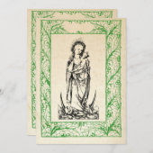 中世のキリスト生誕 マリアとイエス 神聖な境界 ホリデー シーズンカード (正面/裏面)