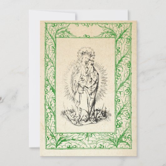 中世のキリスト生誕 マリーとイエス 神聖な境界の休日 シーズンカード (正面)