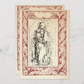 中世のキリスト生誕 マリーとイエス 聖なる境界 ホリデー シーズンカード (正面/裏面)