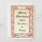 中世のキリスト生誕 マリーとイエス 聖なる境界 ホリデー シーズンカード (裏面)