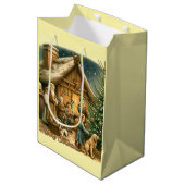 中世のクリスマス素朴 ミディアムペーパーバッグ (正面アングル)