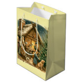 中世のクリスマス素朴 ミディアムペーパーバッグ (裏面アングル)