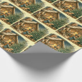 中世のクリスマス素朴 ラッピングペーパー (角)