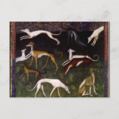 中世のグレイハウンズの深いの森 ポストカード (正面)