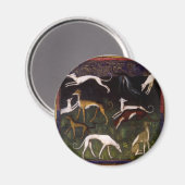 中世のグレイハウンズの深いの森 マグネット (正面/裏面)