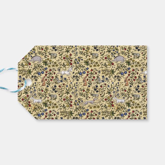 中世のグレイハウンドとミルフルーアギフトラベル ギフトタグ (裏面横)