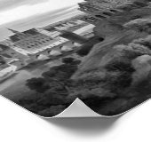 中世のグレースケールタウン ポスター (角)