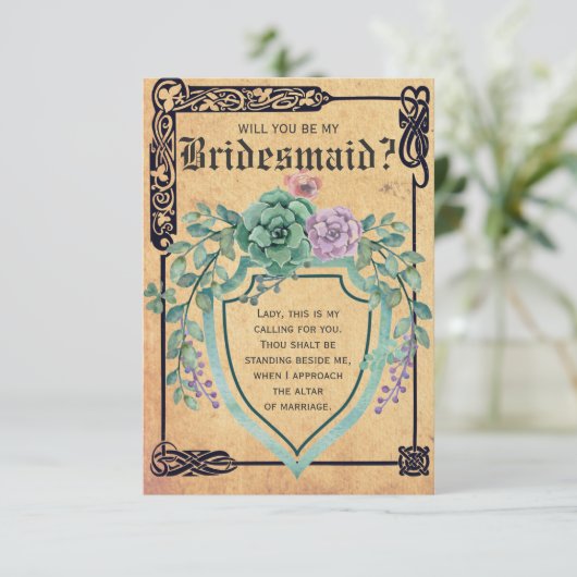 中世のケルトの花あなたは私の花嫁になってくれる？ 招待状 (スタンド正面)