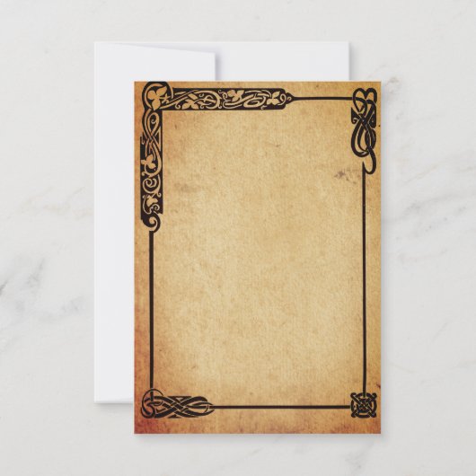 中世のケルトの花あなたは私の花嫁になってくれる？ 招待状 (裏面)