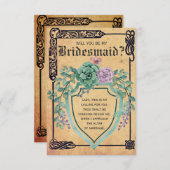 中世のケルトの花あなたは私の花嫁になってくれる？ 招待状 (正面/裏面)