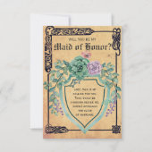 中世のケルトの花あなたは私の花嫁になってくれる? 招待状 (正面)