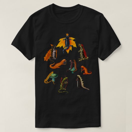 中世のサラマンダーズとニューツ Tシャツ (デザイン正面)