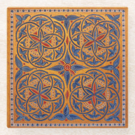 中世のサークル ガラスコースター