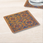 中世のサークル スクエアペーパーコースター (アングル)