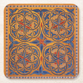 中世のサークル スクエアペーパーコースター