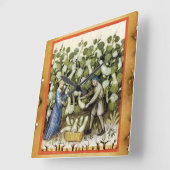 中世のスカッシュ収穫羊皮紙詰め スクエア壁時計 (傾斜)