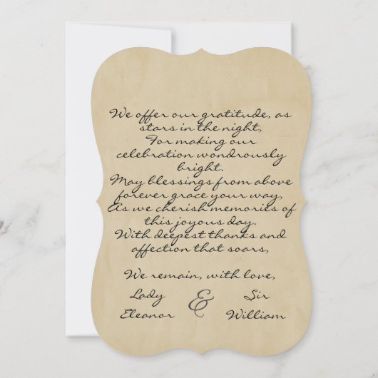 中世のスクロールのワックスシール結婚の感謝の言葉 (裏面)
